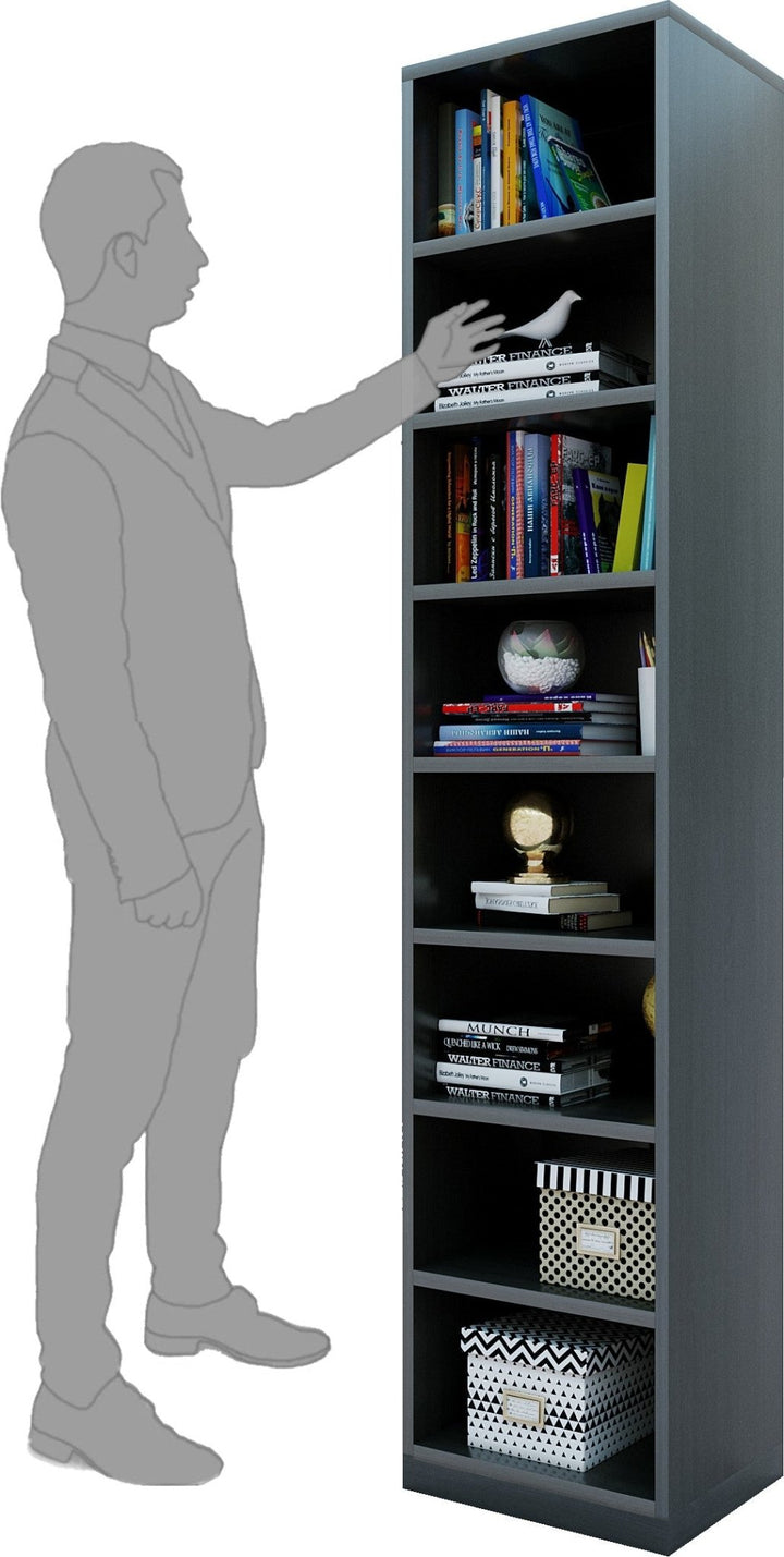 Bharat Lifestyle Discover Engineered Wood Open Book Shelf (Finish Color - Black, Knock Down) - BHARAT LIFESPACE PRIVATE LIMITED