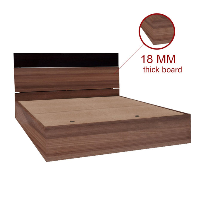 Bharat Lifestyle Dublin Engineered Wood Queen Bed (Finish Color - Acacia Dark, Delivery Condition - Knock Down) - BHARAT LIFESPACE PRIVATE LIMITED