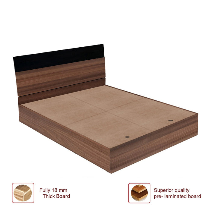 Bharat Lifestyle Dublin Engineered Wood Queen Bed (Finish Color - Acacia Dark, Delivery Condition - Knock Down) - BHARAT LIFESPACE PRIVATE LIMITED
