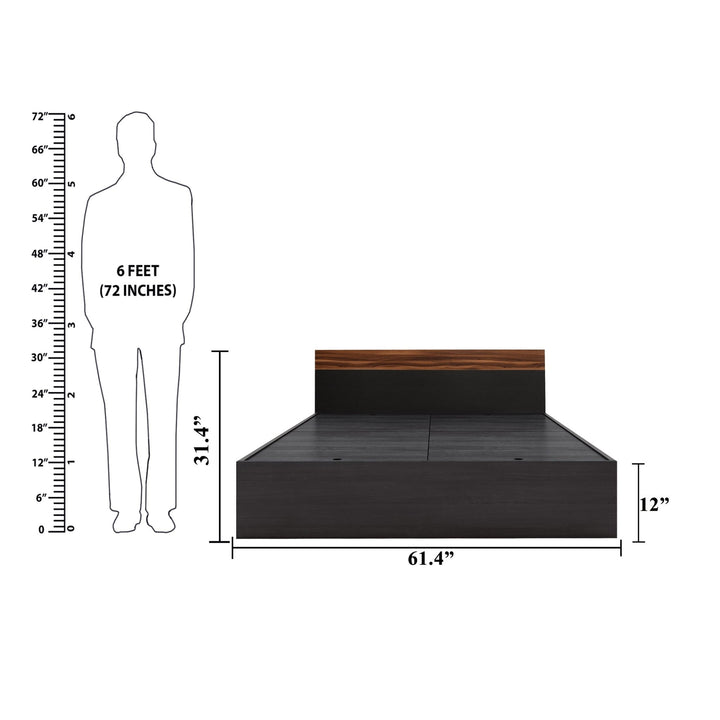 Bharat Lifestyle Dublin Engineered Wood Queen Box Bed (Finish Color - Wenge, Delivery Condition - Knock Down) - BHARAT LIFESPACE PRIVATE LIMITED