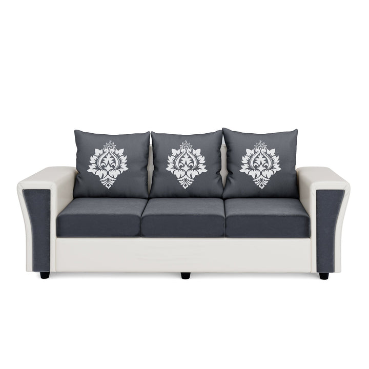 Bharat Lifestyle Enrich Leatherette and Fabric 3 + 2 + 2 + D Sofa Set (White and Grey, DIY(Do - It - Yourself)) - BHARAT LIFESPACE PRIVATE LIMITED