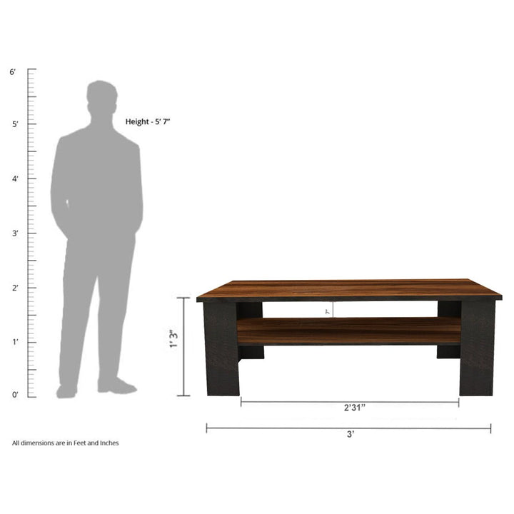 Bharat Lifestyle Fleming Engineered Wood Coffee Table (Finish Color - Acacia dark & Wenge, Knock Down) - BHARAT LIFESPACE PRIVATE LIMITED