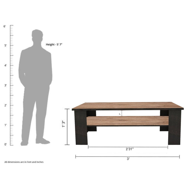 Bharat Lifestyle Fleming Engineered Wood Coffee Table (Finish Color - AWC Brown and Wenge, Knock Down) - BHARAT LIFESPACE PRIVATE LIMITED