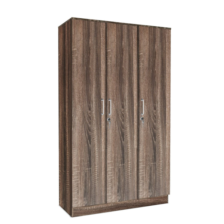 Bharat Lifestyle Florence Engineered Wood 3 Door Wardrobe (Finish Color - Brown, Knock Down) - BHARAT LIFESPACE PRIVATE LIMITED
