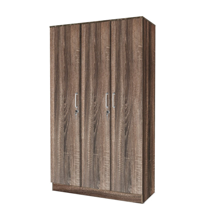 Bharat Lifestyle Florence Engineered Wood 3 Door Wardrobe (Finish Color - Brown, Knock Down) - BHARAT LIFESPACE PRIVATE LIMITED