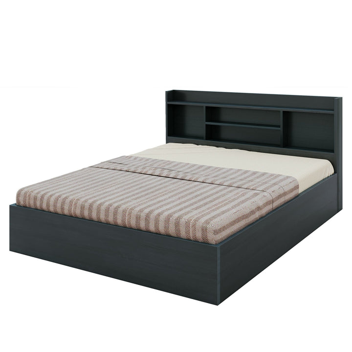 Bharat Lifestyle Freetown Engineered Wood Queen Box Bed (Finish Color - Wenge, Delivery Condition - Knock Down) - BHARAT LIFESPACE PRIVATE LIMITED