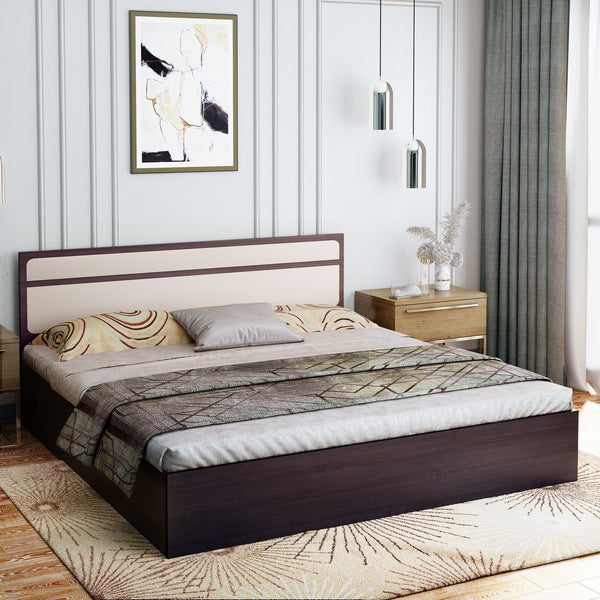 Bharat Lifestyle Helena Engineered Wood Queen Box Bed with Storage, Wooden Double Bed for Bedroom, Living Room, Color - Wenge, Delivery Condition - Knock Down, 1 Year Warranty - BHARAT LIFESPACE PRIVATE LIMITED