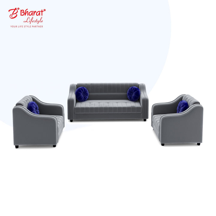 Bharat Lifestyle Jack Fabric 3 + 1 + 1 Sofa Set (Grey, DIY(Do - It - Yourself)) - BHARAT LIFESPACE PRIVATE LIMITED