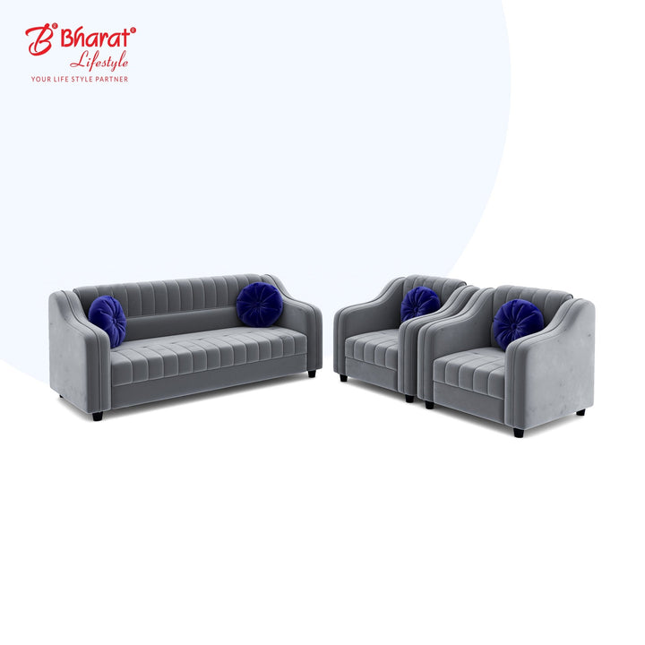 Bharat Lifestyle Jack Fabric 3 + 1 + 1 Sofa Set (Grey, DIY(Do - It - Yourself)) - BHARAT LIFESPACE PRIVATE LIMITED