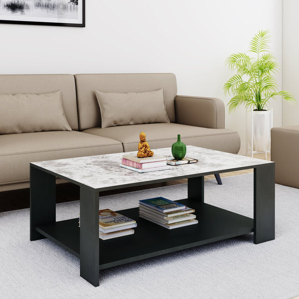 Bharat Lifestyle Juniper Engineered Wood Coffee Table (Finish Color - Wenge White, Knock Down) - BHARAT LIFESPACE PRIVATE LIMITED