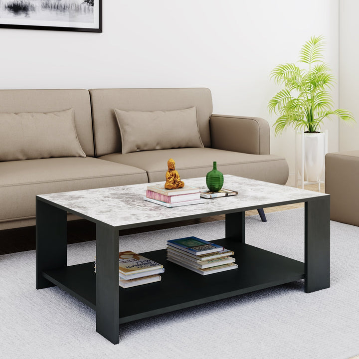 Bharat Lifestyle Juniper Engineered Wood Coffee Table (Finish Color - Wenge White, Knock Down) - BHARAT LIFESPACE PRIVATE LIMITED