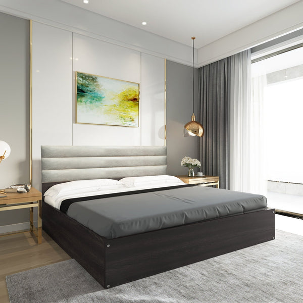 Bharat Lifestyle Kansas Engineered Wood King Box Bed (Finish Color - Wenge, Delivery Condition - Knock Down) - BHARAT LIFESPACE PRIVATE LIMITED