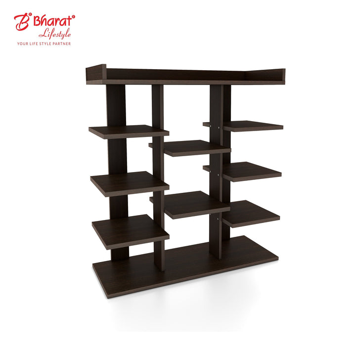 Bharat Lifestyle Karaka Open Engineered Wood Shoe Rack (Black, 10 Shelves, DIY(Do - It - Yourself)) - BHARAT LIFESPACE PRIVATE LIMITED