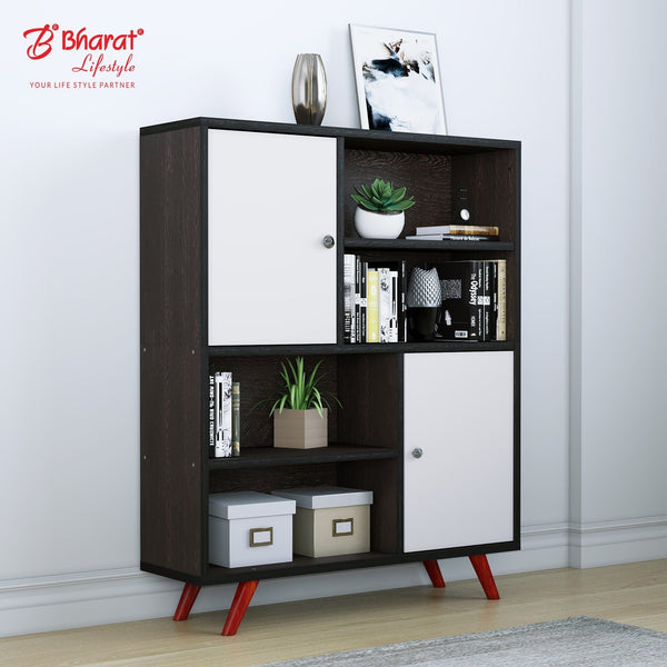 Bharat Lifestyle Kazan Engineered Wood Display Unit (Finish Color - White & Wenge, DIY(Do - It - Yourself)) - BHARAT LIFESPACE PRIVATE LIMITED