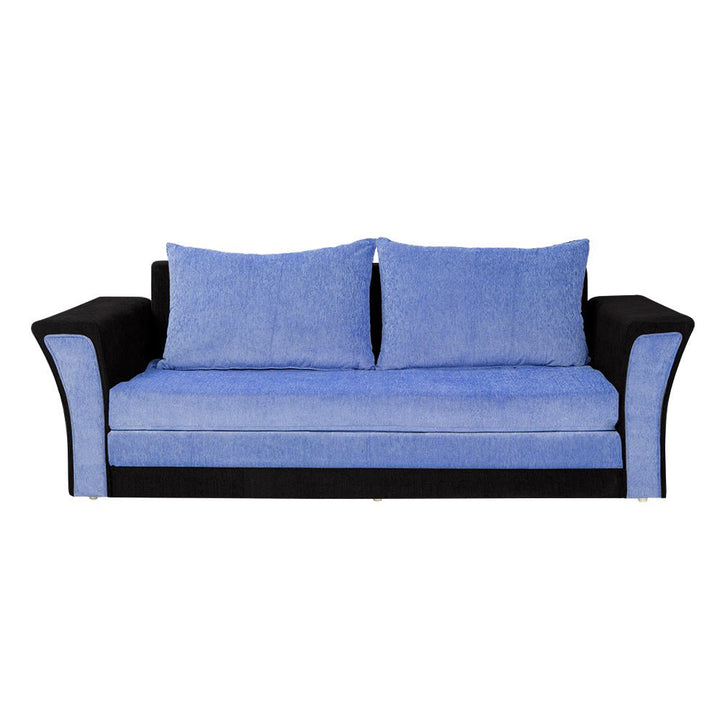 Bharat Lifestyle Leo Fabric 3 Seater Double Solid Wood Fold Out Convertible Sofa Cum Bed (Light Blue & Black) Looks and Comfortable Sofa for Living Room, Bedroom, Home and Office, Assembly DIY(Do - It - Yourself) 1 Year Warranty - BHARAT LIFESPACE PRIVATE LIMITED