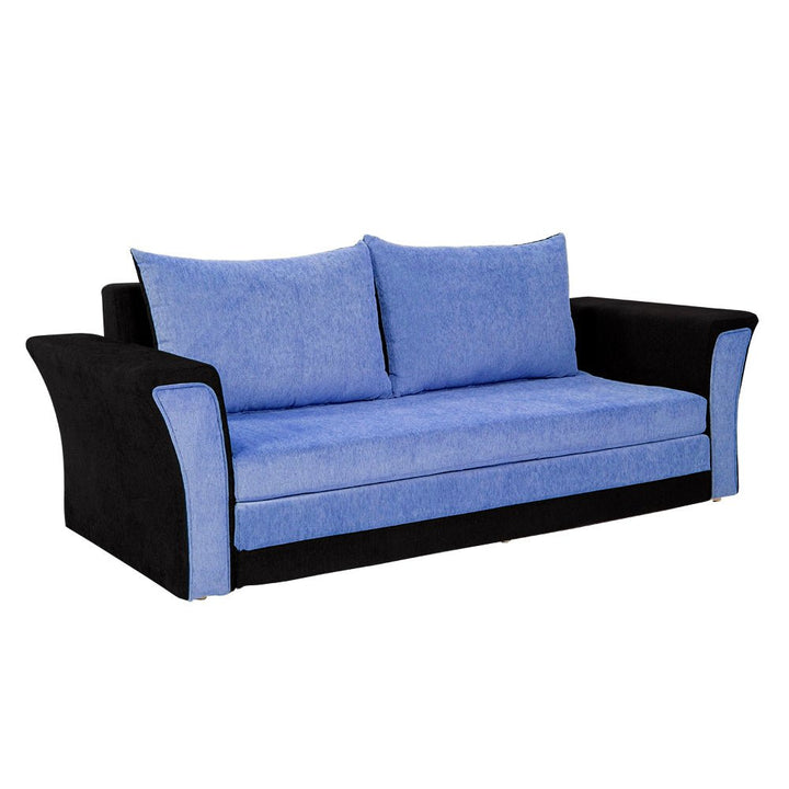Bharat Lifestyle Leo Fabric 3 Seater Double Solid Wood Fold Out Convertible Sofa Cum Bed (Light Blue & Black) Looks and Comfortable Sofa for Living Room, Bedroom, Home and Office, Assembly DIY(Do - It - Yourself) 1 Year Warranty - BHARAT LIFESPACE PRIVATE LIMITED