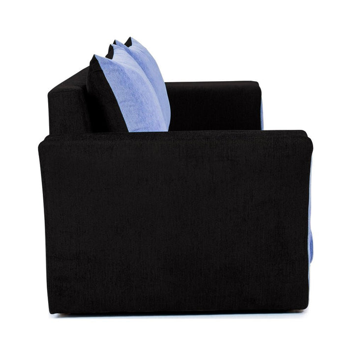 Bharat Lifestyle Leo Fabric 3 Seater Double Solid Wood Fold Out Convertible Sofa Cum Bed (Light Blue & Black) Looks and Comfortable Sofa for Living Room, Bedroom, Home and Office, Assembly DIY(Do - It - Yourself) 1 Year Warranty - BHARAT LIFESPACE PRIVATE LIMITED