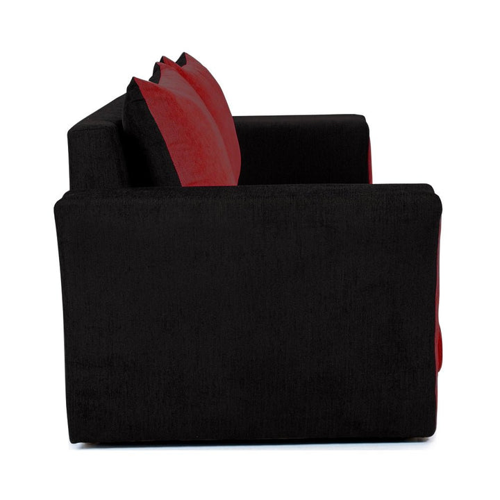 Bharat Lifestyle Leo Fabric 3 Seater Double Solid Wood Fold Out Convertible Sofa Cum Bed (Red & Black) Looks and Comfortable Sofa for Living Room, Bedroom, Home and Office, Assembly DIY(Do - It - Yourself) 1 Year Warranty - BHARAT LIFESPACE PRIVATE LIMITED