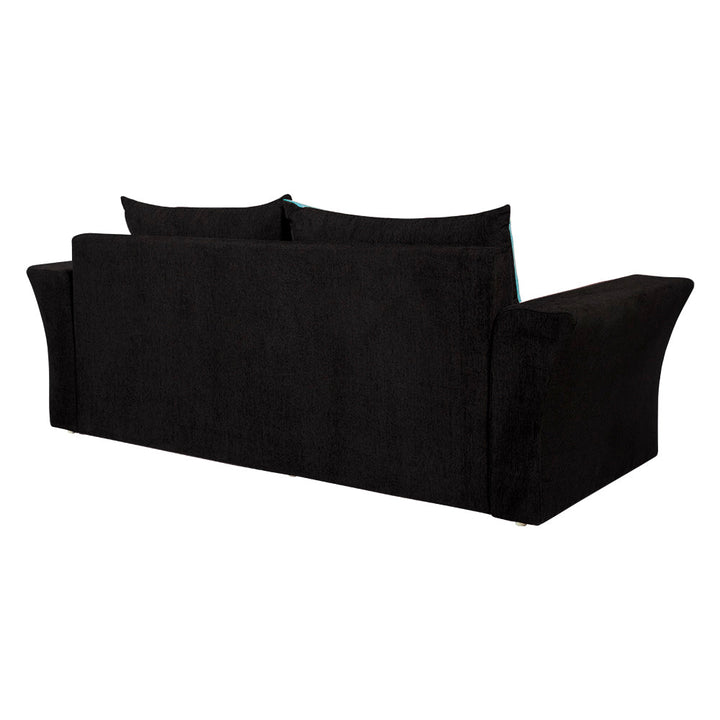 Bharat Lifestyle Leo Fabric 3 Seater Double Solid Wood Fold Out Sofa Cum Bed (Aqua Blue and Black) Looks and Comfortable Sofa for Living Room, Bedroom, Home and Office, Assembly DIY(Do - It - Yourself) 1 Year Warranty - BHARAT LIFESPACE PRIVATE LIMITED