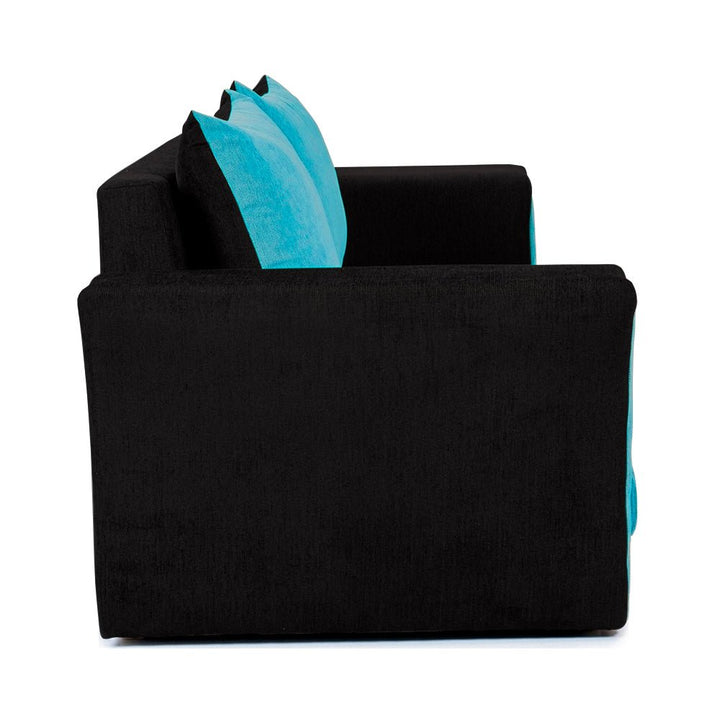Bharat Lifestyle Leo Fabric 3 Seater Double Solid Wood Fold Out Sofa Cum Bed (Aqua Blue and Black) Looks and Comfortable Sofa for Living Room, Bedroom, Home and Office, Assembly DIY(Do - It - Yourself) 1 Year Warranty - BHARAT LIFESPACE PRIVATE LIMITED