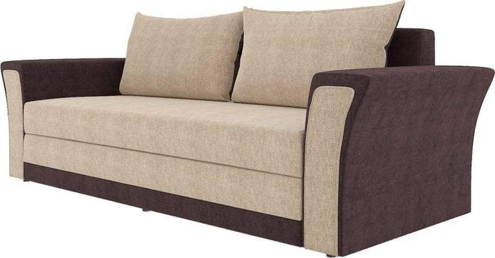 Bharat Lifestyle Leo Fabric 3 Seater Sofa (Finish Color - Cream & Brown, DIY(Do - It - Yourself)) - BHARAT LIFESPACE PRIVATE LIMITED
