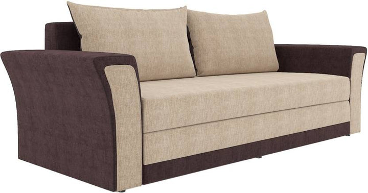 Bharat Lifestyle Leo Fabric 3 Seater Sofa (Finish Color - Cream & Brown, DIY(Do - It - Yourself)) - BHARAT LIFESPACE PRIVATE LIMITED