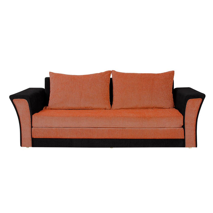 Bharat Lifestyle Leo Fabric Sofa Cum Bed (Orange & Black) Looks and Comfortable Sofa for Living Room, Bedroom, Home and Office, Assembly DIY(Do - It - Yourself) 1 Year Warranty - BHARAT LIFESPACE PRIVATE LIMITED