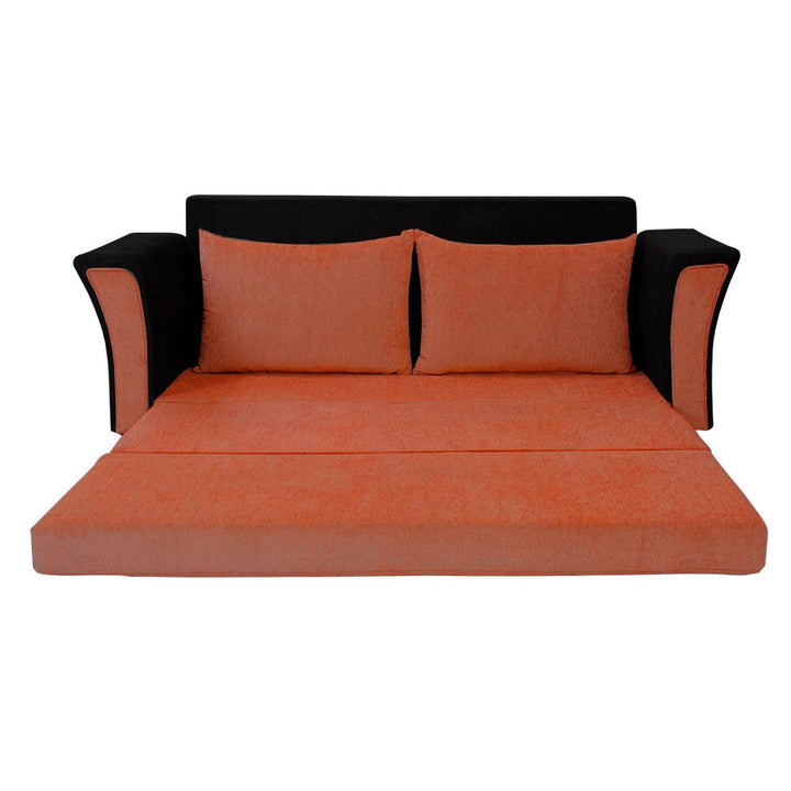 Bharat Lifestyle Leo Fabric Sofa Cum Bed (Orange & Black) Looks and Comfortable Sofa for Living Room, Bedroom, Home and Office, Assembly DIY(Do - It - Yourself) 1 Year Warranty - BHARAT LIFESPACE PRIVATE LIMITED