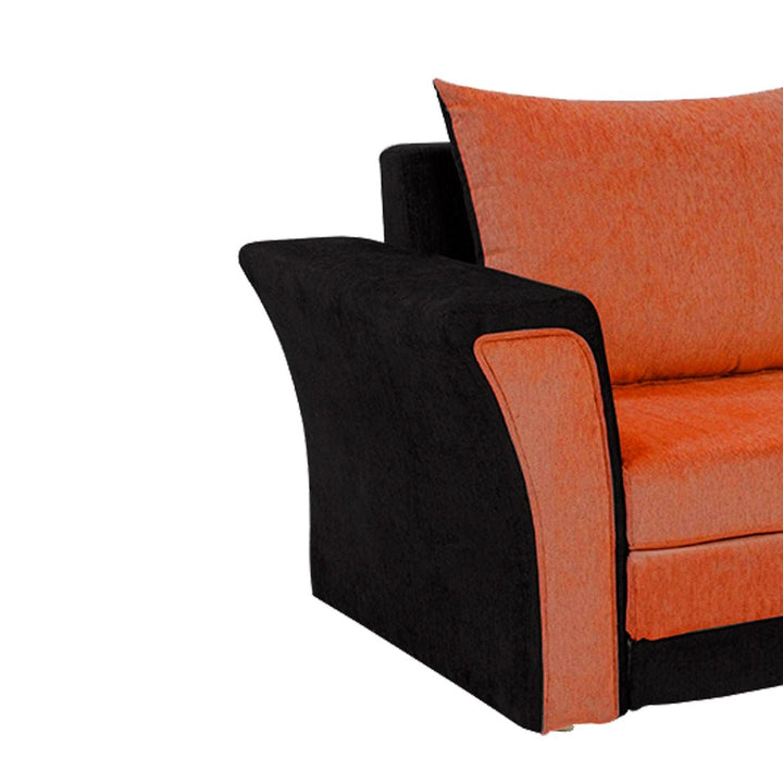 Bharat Lifestyle Leo Fabric Sofa Cum Bed (Orange & Black) Looks and Comfortable Sofa for Living Room, Bedroom, Home and Office, Assembly DIY(Do - It - Yourself) 1 Year Warranty - BHARAT LIFESPACE PRIVATE LIMITED