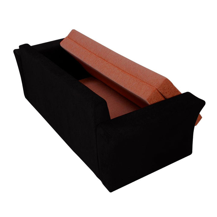 Bharat Lifestyle Leo Fabric Sofa Cum Bed (Orange & Black) Looks and Comfortable Sofa for Living Room, Bedroom, Home and Office, Assembly DIY(Do - It - Yourself) 1 Year Warranty - BHARAT LIFESPACE PRIVATE LIMITED
