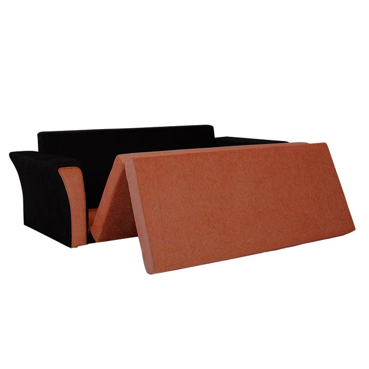 Bharat Lifestyle Leo Fabric Sofa Cum Bed (Orange & Black) Looks and Comfortable Sofa for Living Room, Bedroom, Home and Office, Assembly DIY(Do - It - Yourself) 1 Year Warranty - BHARAT LIFESPACE PRIVATE LIMITED