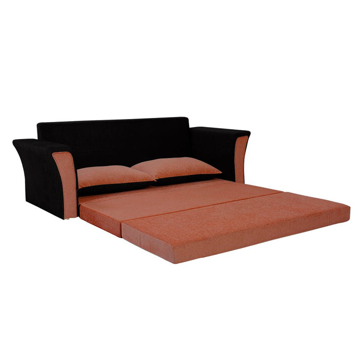 Bharat Lifestyle Leo Fabric Sofa Cum Bed (Orange & Black) Looks and Comfortable Sofa for Living Room, Bedroom, Home and Office, Assembly DIY(Do - It - Yourself) 1 Year Warranty - BHARAT LIFESPACE PRIVATE LIMITED