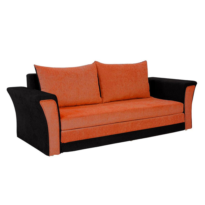 Bharat Lifestyle Leo Fabric Sofa Cum Bed (Orange & Black) Looks and Comfortable Sofa for Living Room, Bedroom, Home and Office, Assembly DIY(Do - It - Yourself) 1 Year Warranty - BHARAT LIFESPACE PRIVATE LIMITED