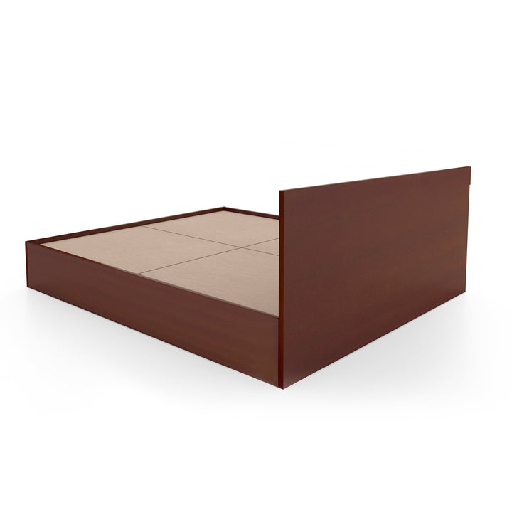 Bharat Lifestyle Libya Engineered Wood Queen Bed Without Storage Bed for Bedroom, Living Room, Color – Brown, Delivery Condition - Knock Down, 1 Year Warranty - BHARAT LIFESPACE PRIVATE LIMITED
