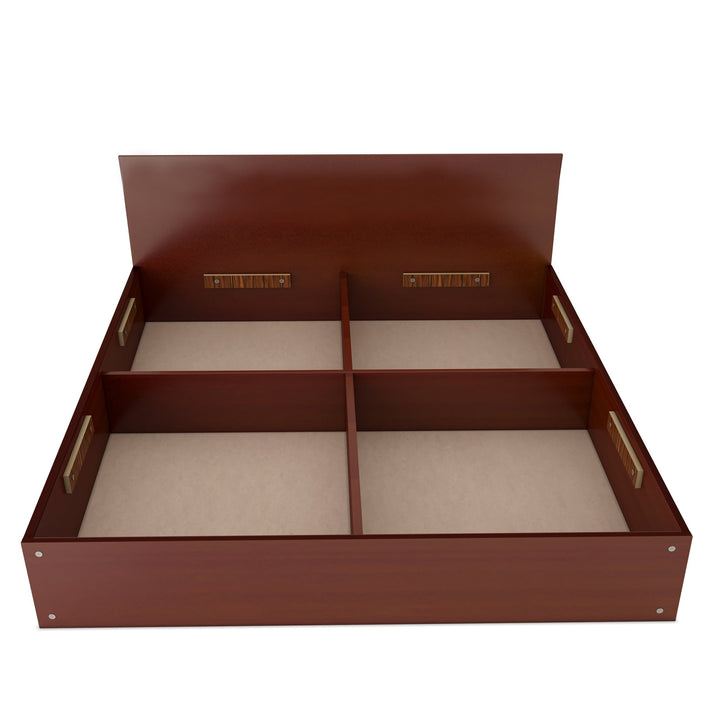 Bharat Lifestyle Libya Engineered Wood Queen Bed Without Storage Bed for Bedroom, Living Room, Color – Brown, Delivery Condition - Knock Down, 1 Year Warranty - BHARAT LIFESPACE PRIVATE LIMITED