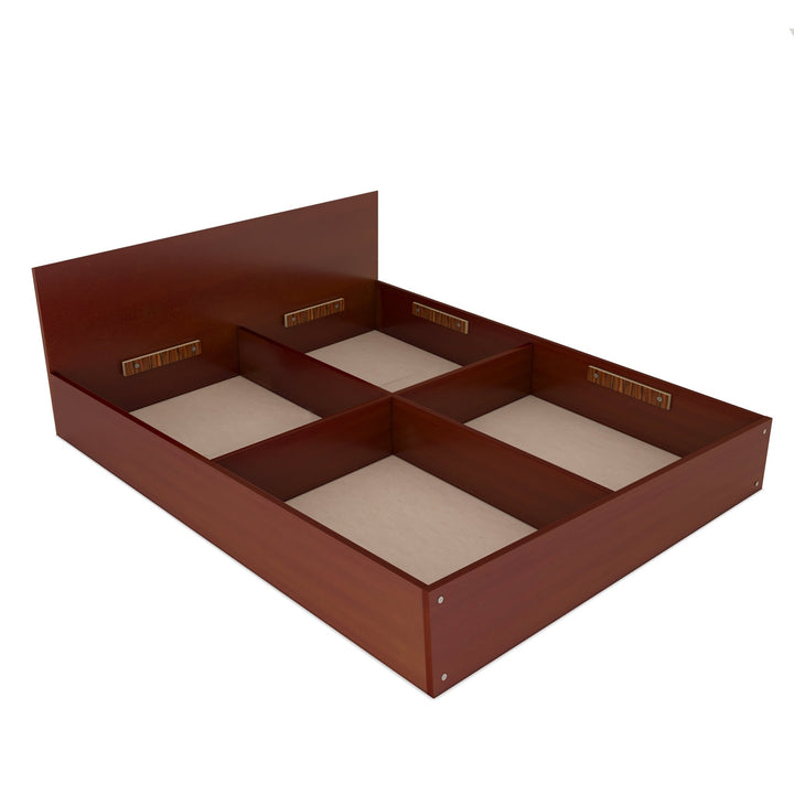 Bharat Lifestyle Libya Engineered Wood Queen Bed Without Storage Bed for Bedroom, Living Room, Color – Brown, Delivery Condition - Knock Down, 1 Year Warranty - BHARAT LIFESPACE PRIVATE LIMITED