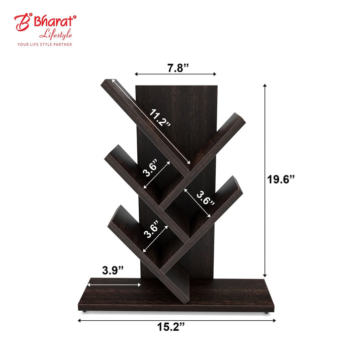 Bharat Lifestyle Lotus Engineered Wood Open Book Shelf (Finish Color - Wenge, DIY(Do - It - Yourself)) - BHARAT LIFESPACE PRIVATE LIMITED