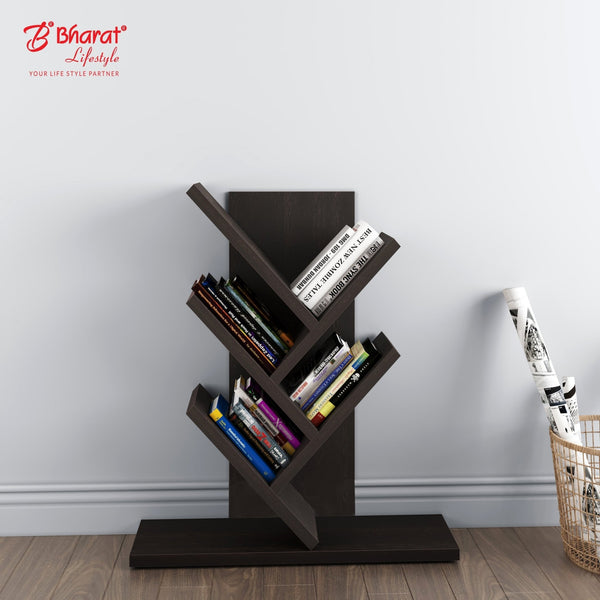 Bharat Lifestyle Lotus Engineered Wood Open Book Shelf (Finish Color - Wenge, DIY(Do - It - Yourself)) - BHARAT LIFESPACE PRIVATE LIMITED