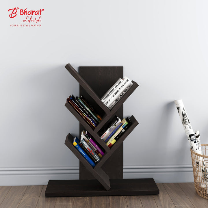 Bharat Lifestyle Lotus Engineered Wood Open Book Shelf (Finish Color - Wenge, DIY(Do - It - Yourself)) - BHARAT LIFESPACE PRIVATE LIMITED