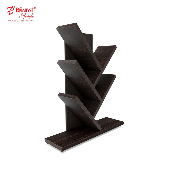 Bharat Lifestyle Lotus Engineered Wood Open Book Shelf (Finish Color - Wenge, DIY(Do - It - Yourself)) - BHARAT LIFESPACE PRIVATE LIMITED