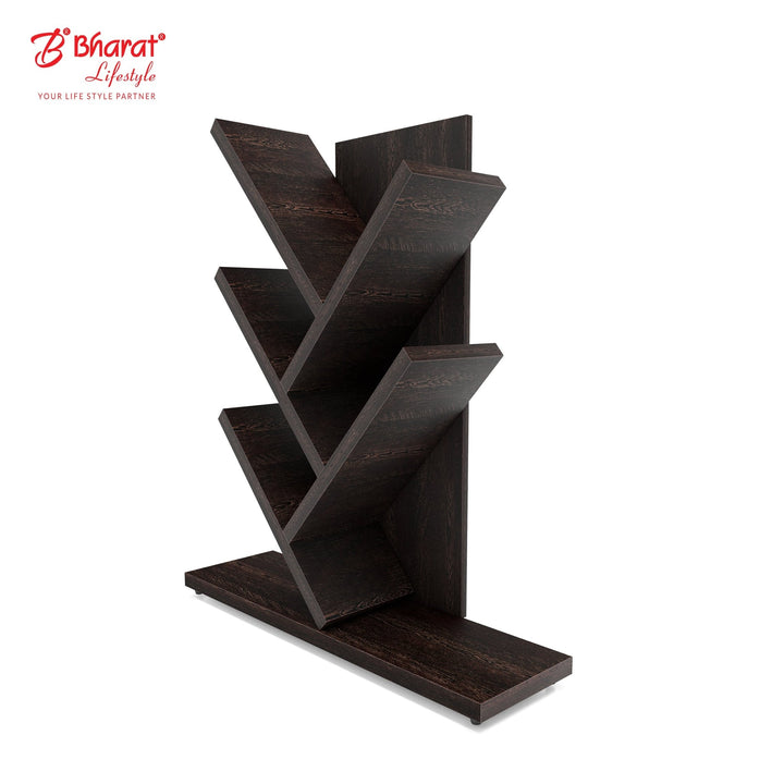 Bharat Lifestyle Lotus Engineered Wood Open Book Shelf (Finish Color - Wenge, DIY(Do - It - Yourself)) - BHARAT LIFESPACE PRIVATE LIMITED