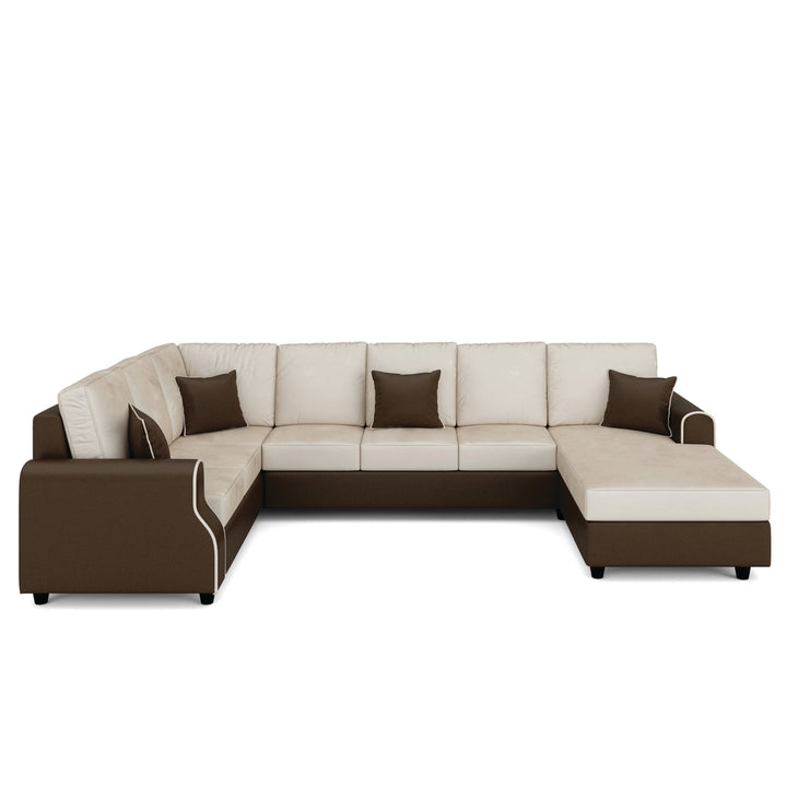 Bharat Lifestyle Madison U - Shape Fabric 9 Seater Sofa (Finish Color - Cream Brown, DIY(Do - It - Yourself)) - BHARAT LIFESPACE PRIVATE LIMITED