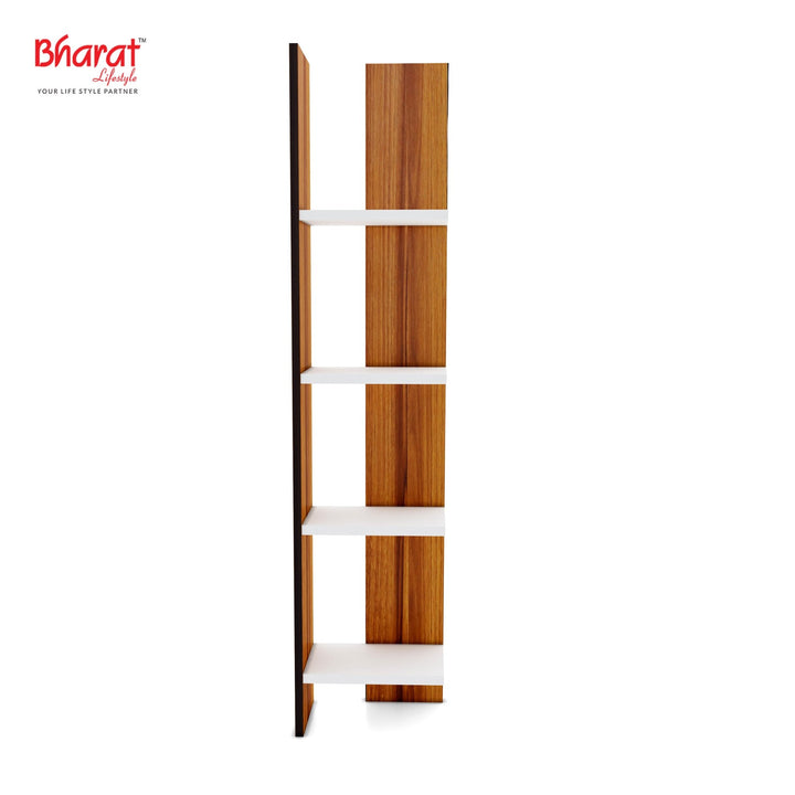 Bharat Lifestyle Mayon Engineered Wood Open Book Shelf (Finish Color - White and Brown, DIY(Do - It - Yourself)) - BHARAT LIFESPACE PRIVATE LIMITED
