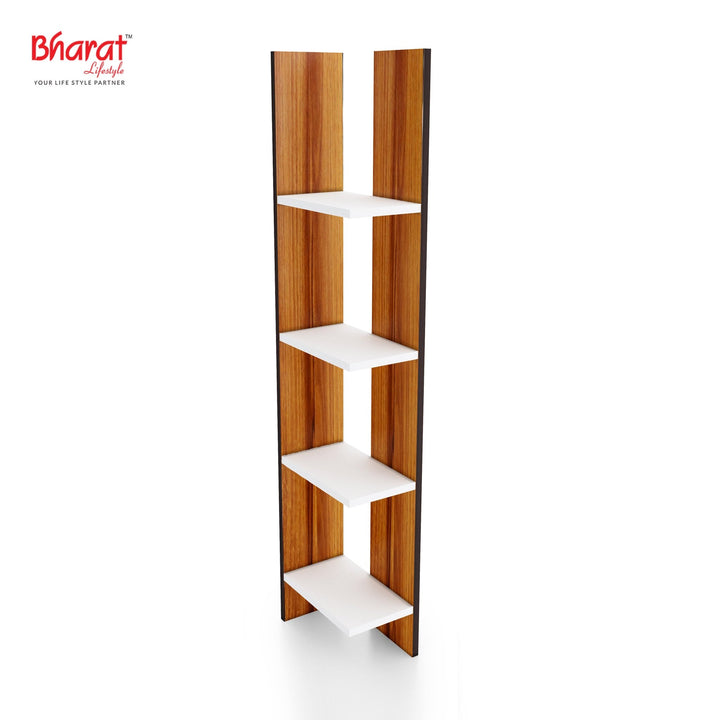 Bharat Lifestyle Mayon Engineered Wood Open Book Shelf (Finish Color - White and Brown, DIY(Do - It - Yourself)) - BHARAT LIFESPACE PRIVATE LIMITED