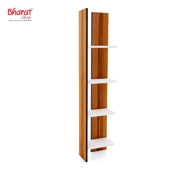 Bharat Lifestyle Mayon Engineered Wood Open Book Shelf (Finish Color - White and Brown, DIY(Do - It - Yourself)) - BHARAT LIFESPACE PRIVATE LIMITED