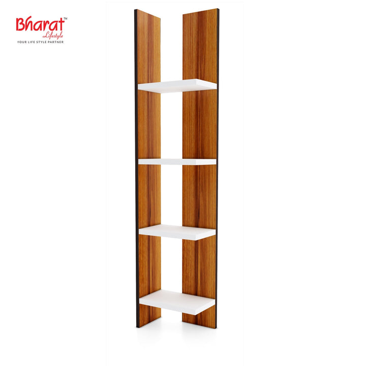 Bharat Lifestyle Mayon Engineered Wood Open Book Shelf (Finish Color - White and Brown, DIY(Do - It - Yourself)) - BHARAT LIFESPACE PRIVATE LIMITED