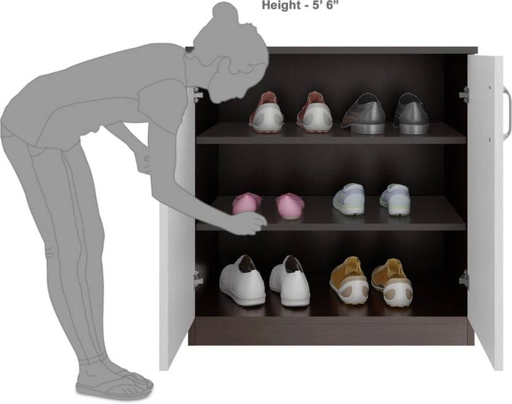 Bharat Lifestyle Mercury Engineered Wood Shoe Rack (White, Brown, 3 Shelves, Knock Down) - BHARAT LIFESPACE PRIVATE LIMITED