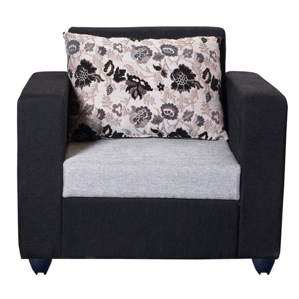 Bharat Lifestyle Nano Fabric 1 Seater Sofa (Finish Color - Black & Grey, DIY(Do - It - Yourself)) - BHARAT LIFESPACE PRIVATE LIMITED
