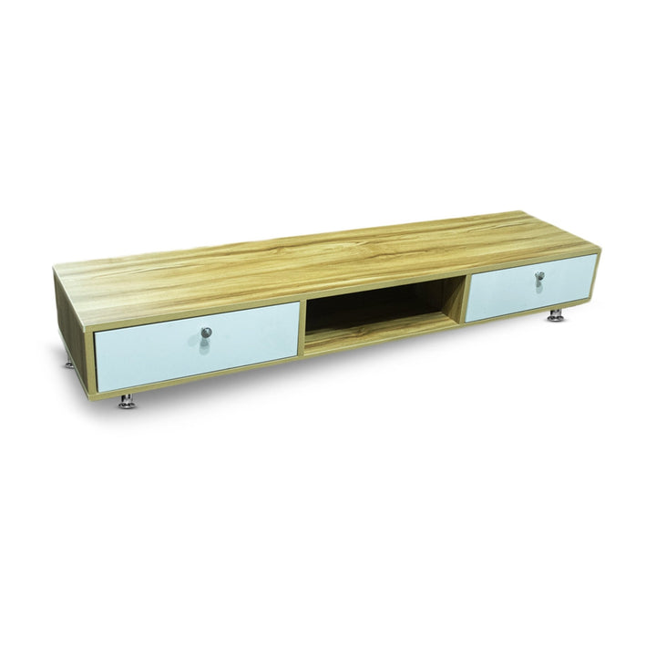 Bharat Lifestyle Neon Engineered Wood TV Entertainment Unit (Finish Color - White & Walnut, Knock Down) - BHARAT LIFESPACE PRIVATE LIMITED