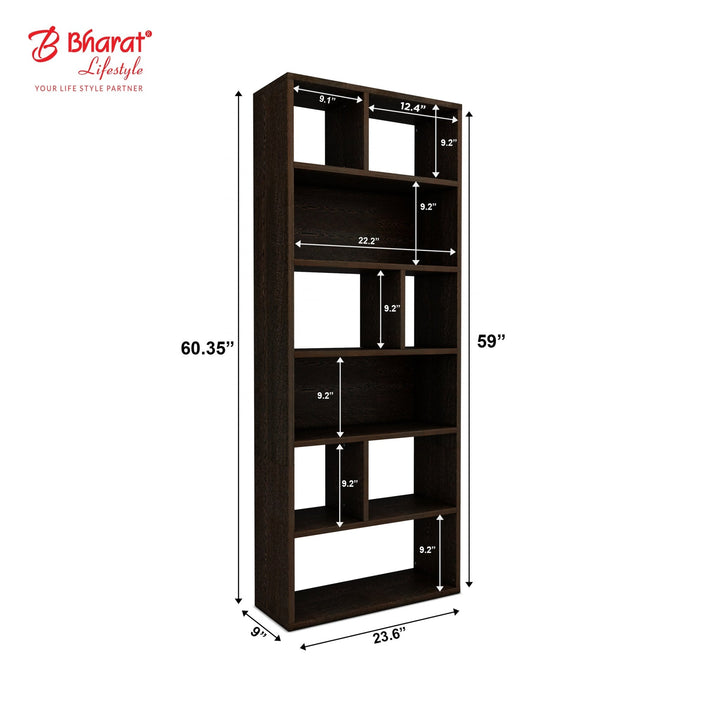 Bharat Lifestyle Nevis Engineered Wood Open Book Shelf (Finish Color - Wenge, DIY(Do - It - Yourself)) - BHARAT LIFESPACE PRIVATE LIMITED